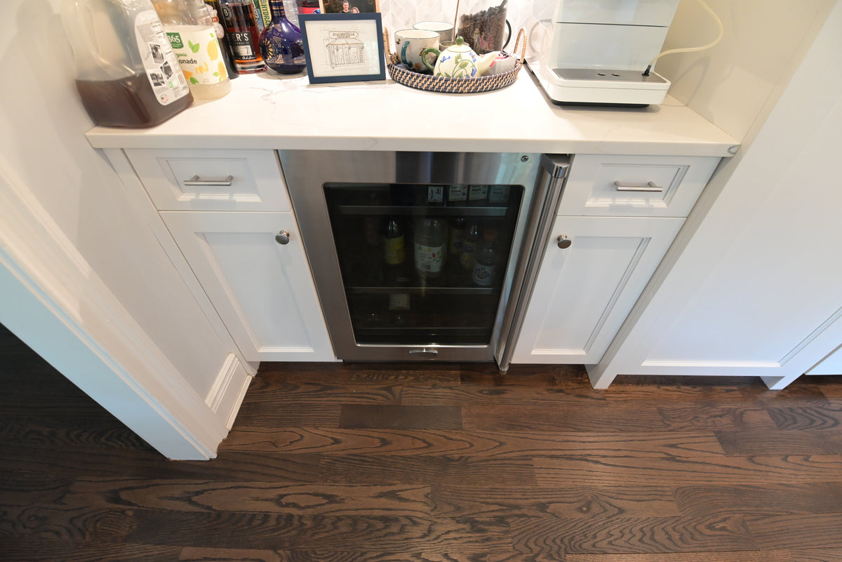 "The Claridge" Transitional White Kitchen with Island & Wolf Appliances