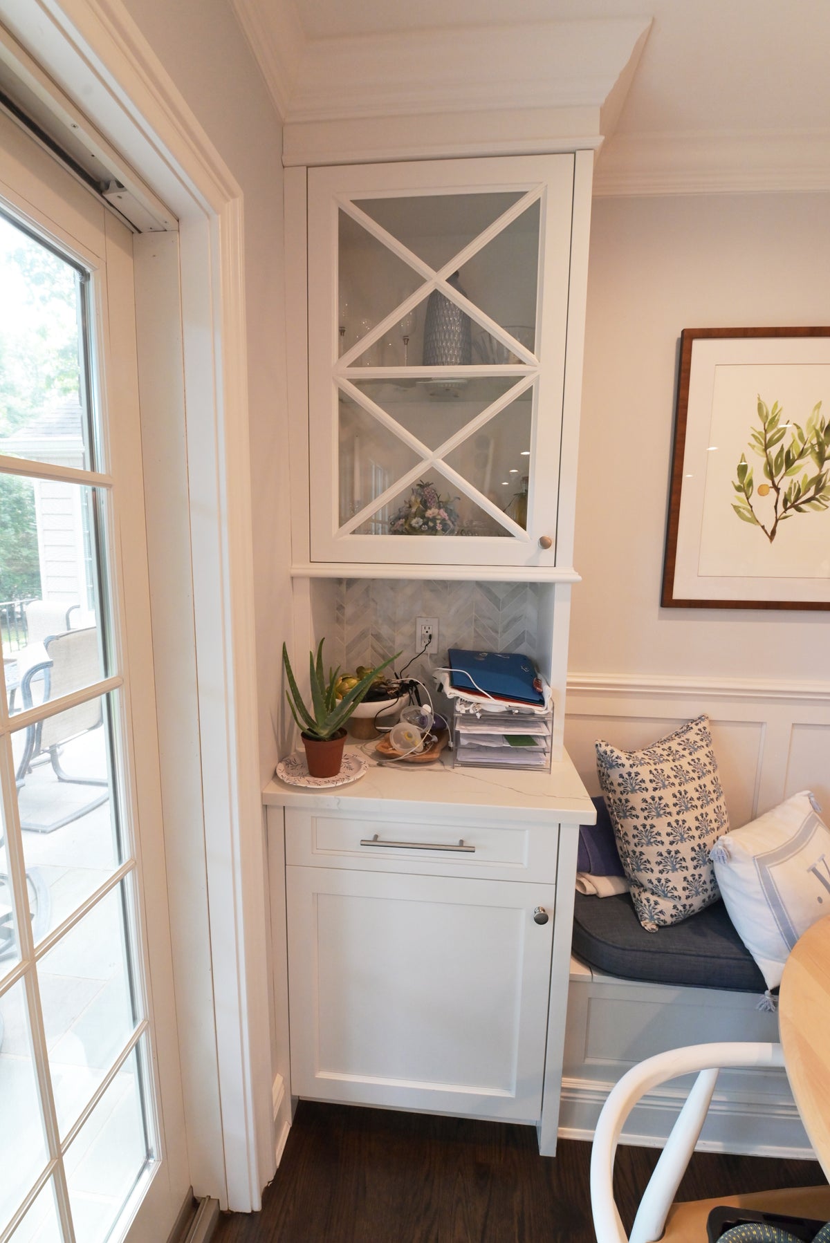 "The Claridge" Transitional White Kitchen with Island & Wolf Appliances