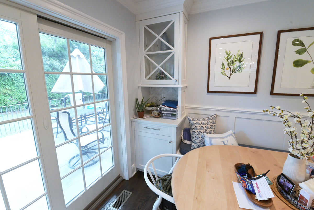 "The Claridge" Transitional White Kitchen with Island & Wolf Appliances