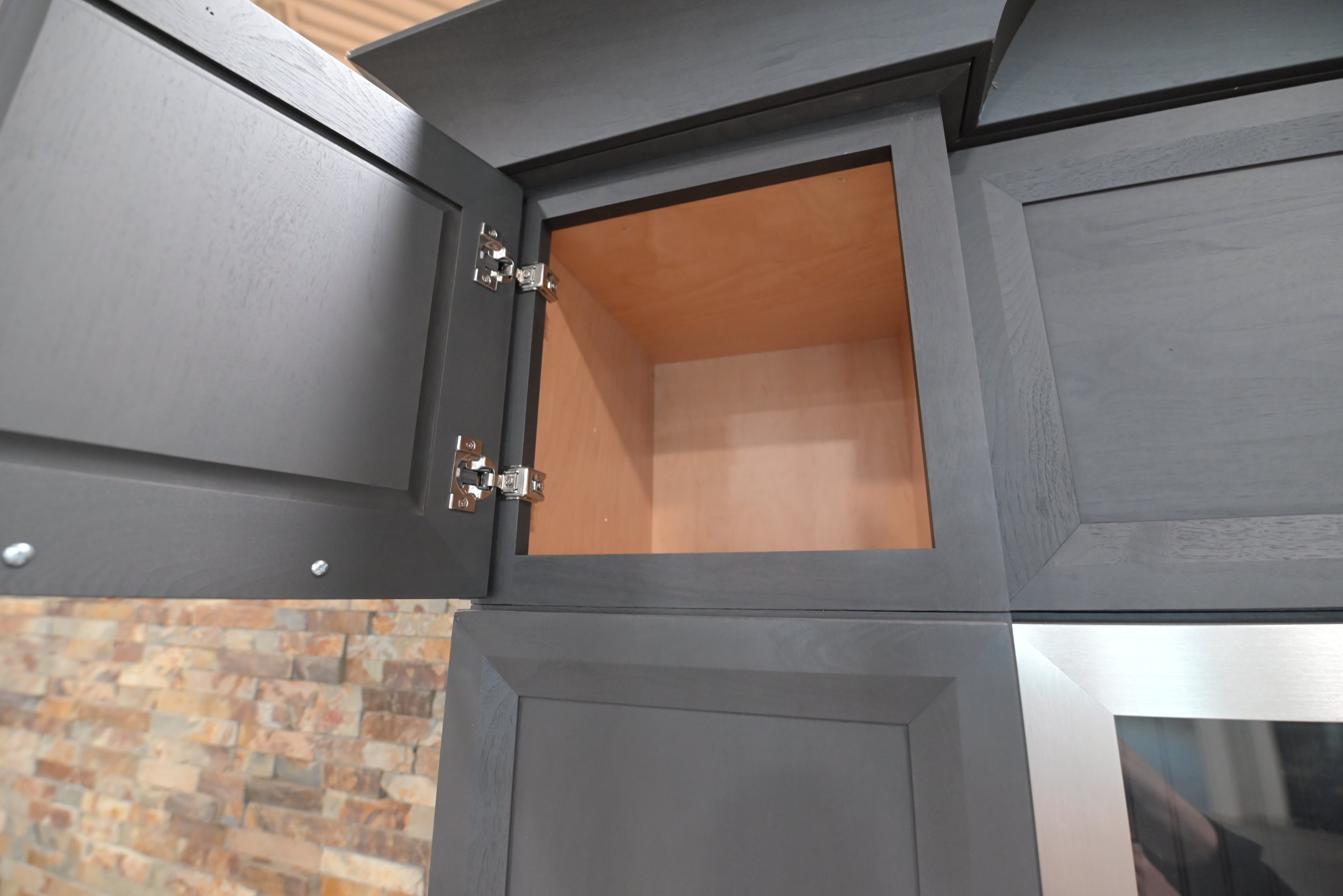 Kemper Transitional Matte Black Dry Bar with Wine Cooler