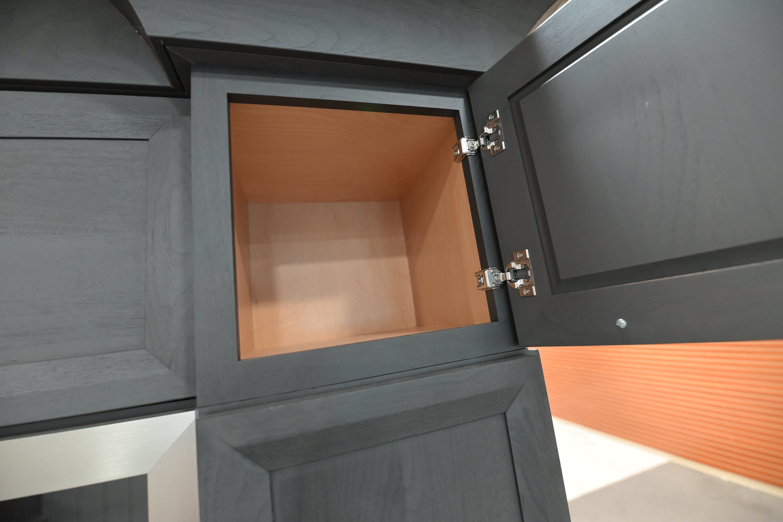 Kemper Transitional Matte Black Dry Bar with Wine Cooler