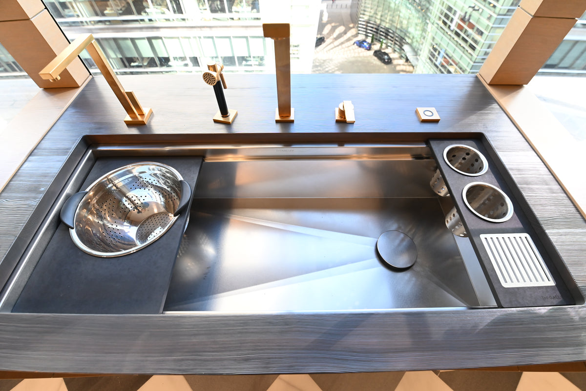 The Galley Stainless Steel Sink and Dornbracht Gold Faucet Set