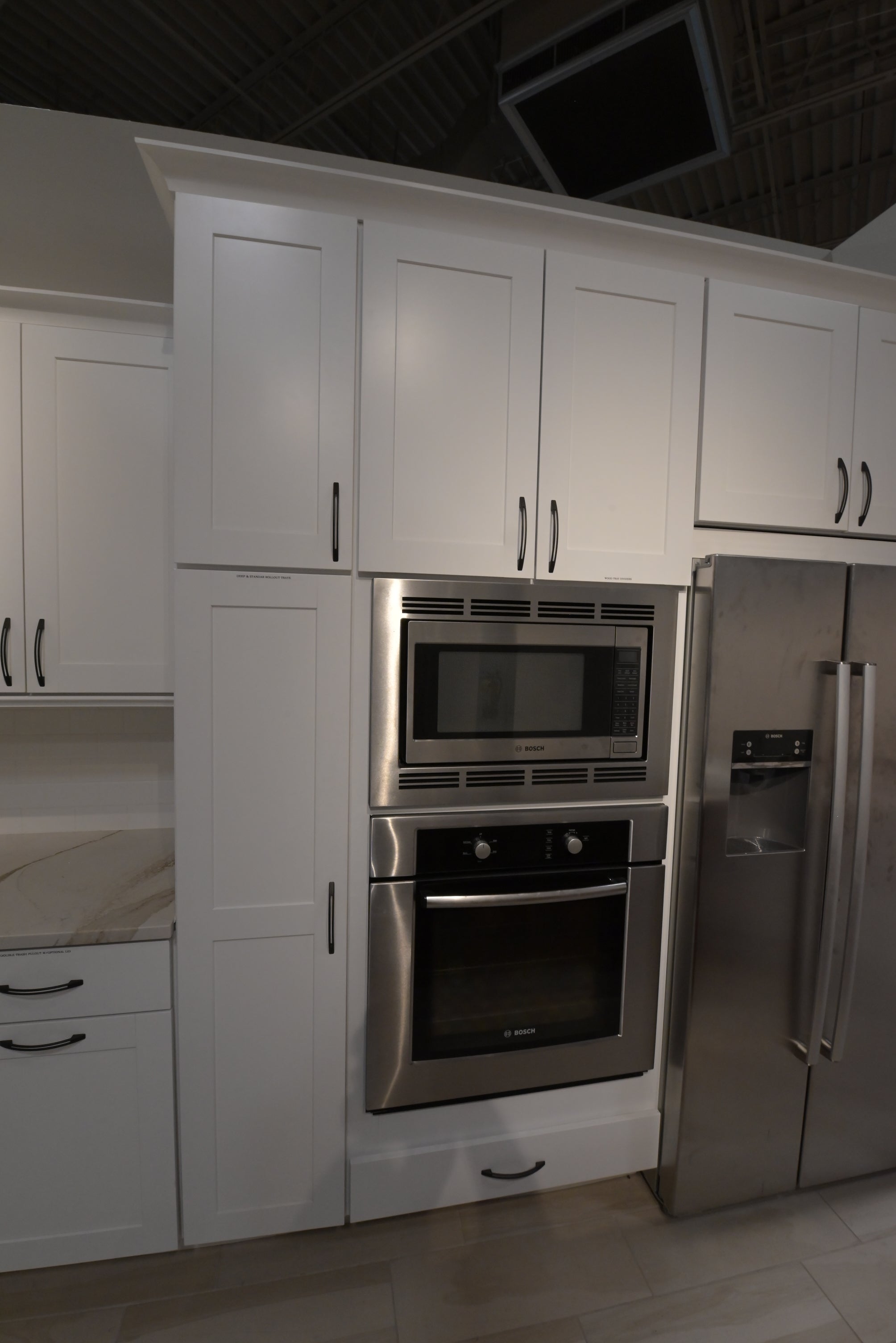"The Brentwood" Transitional White & Wood Kitchen with Island & Appliances