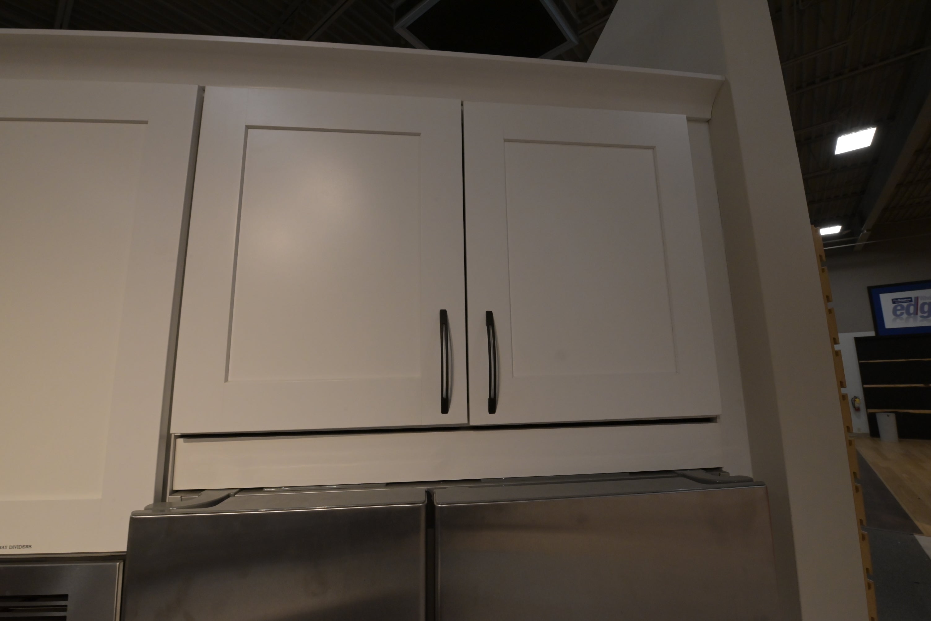"The Brentwood" Transitional White & Wood Kitchen with Island & Appliances