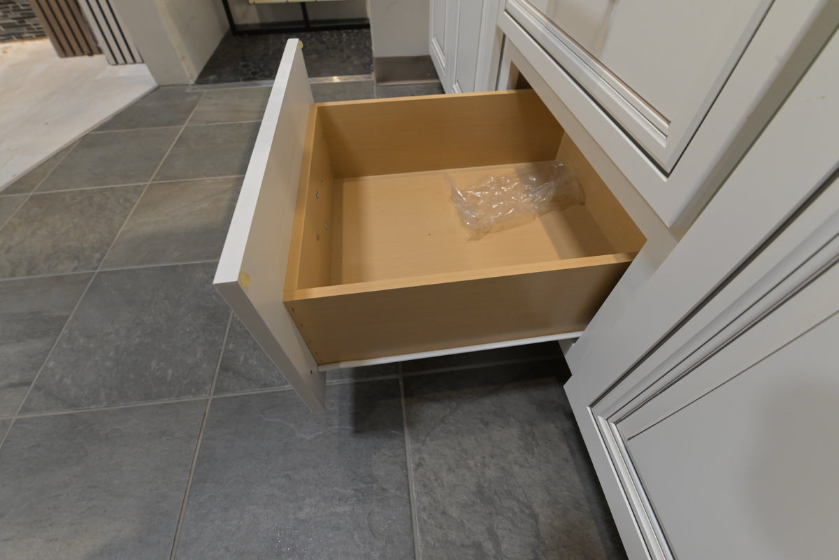 Custom 84" Traditional White Double Vanity