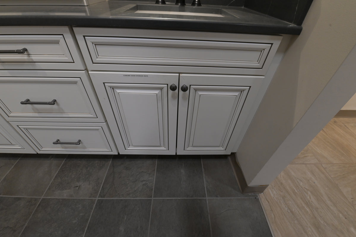Custom 84" Traditional White Double Vanity