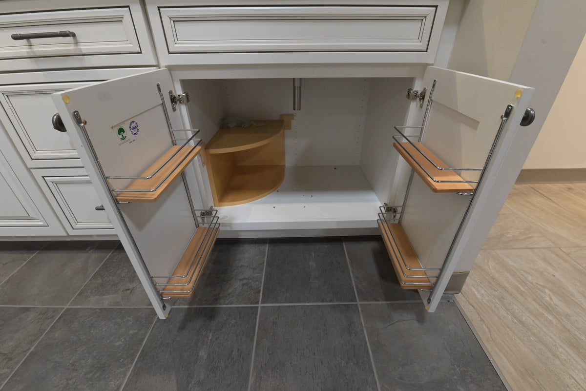 Custom 84" Traditional White Double Vanity
