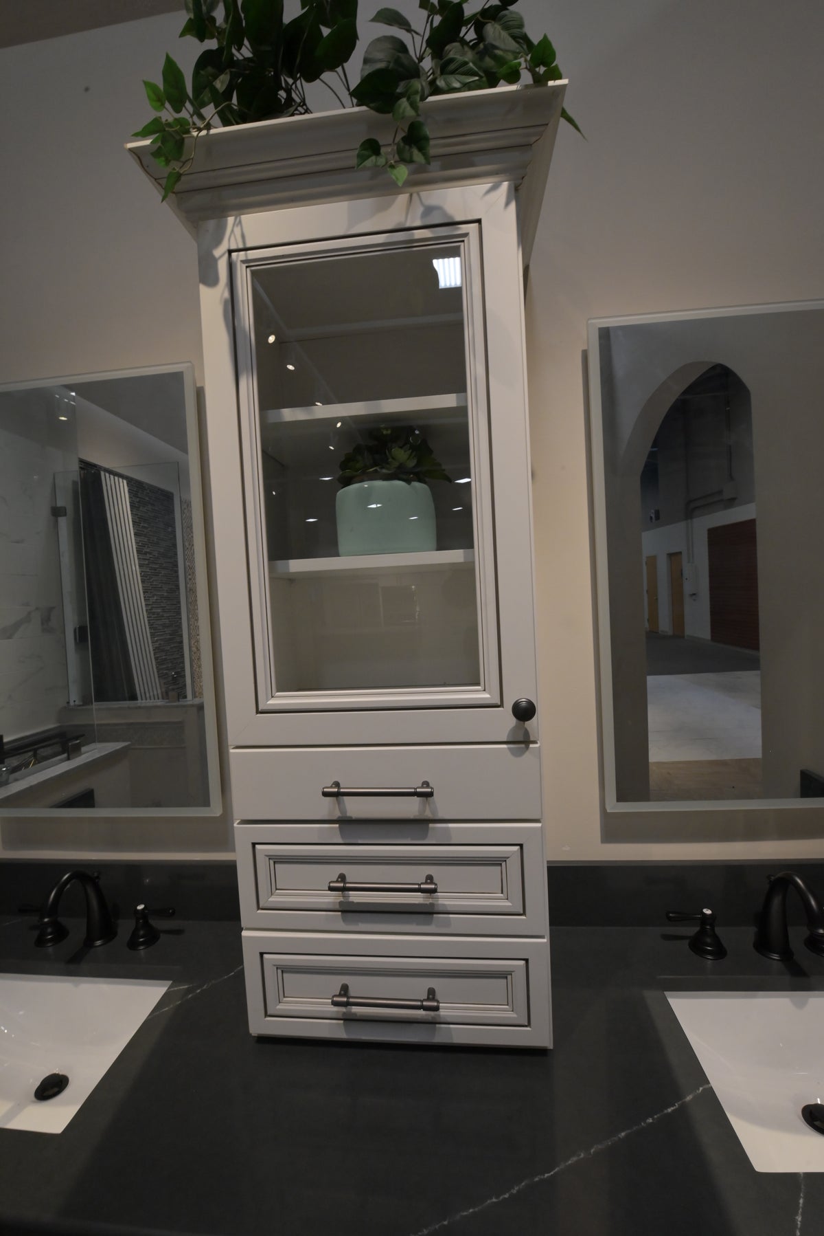 Custom 84" Traditional White Double Vanity