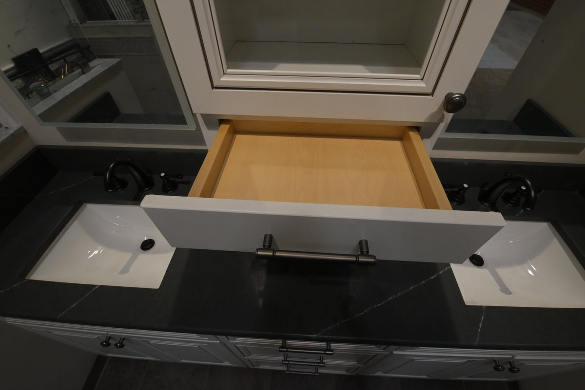 Custom 84" Traditional White Double Vanity