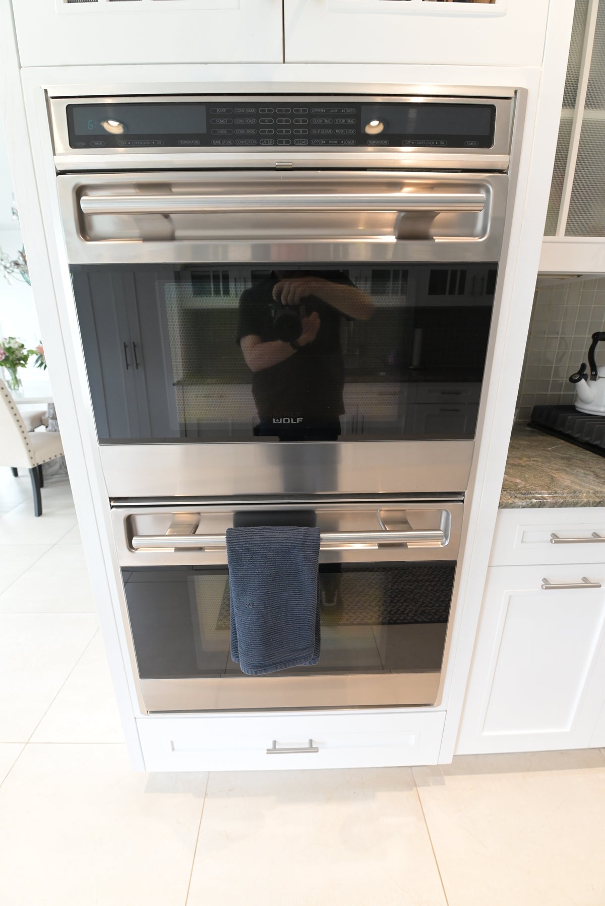 "The Roxbury" Transitional White Kitchen with Island & Sub-Zero Refrigerator