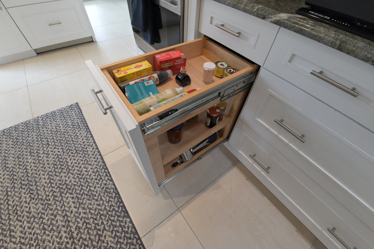 "The Roxbury" Transitional White Kitchen with Island & Sub-Zero Refrigerator