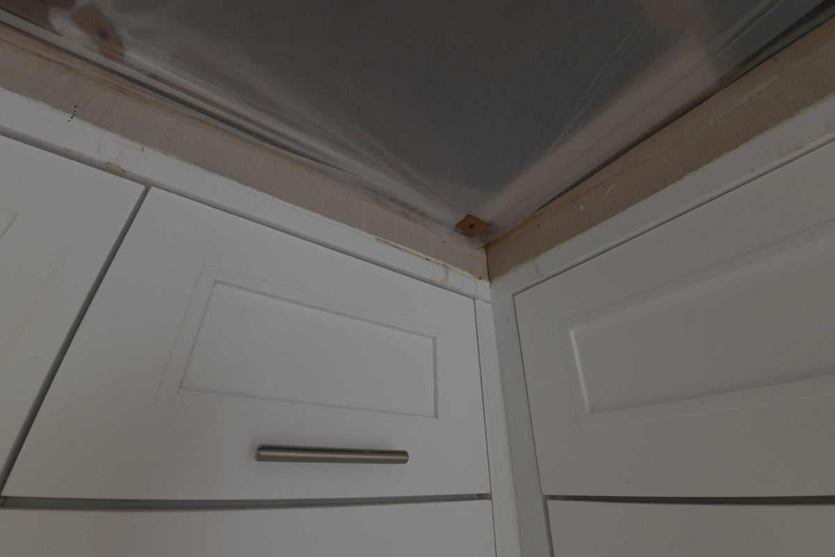 "The Roxbury" Transitional White Kitchen with Island & Sub-Zero Refrigerator
