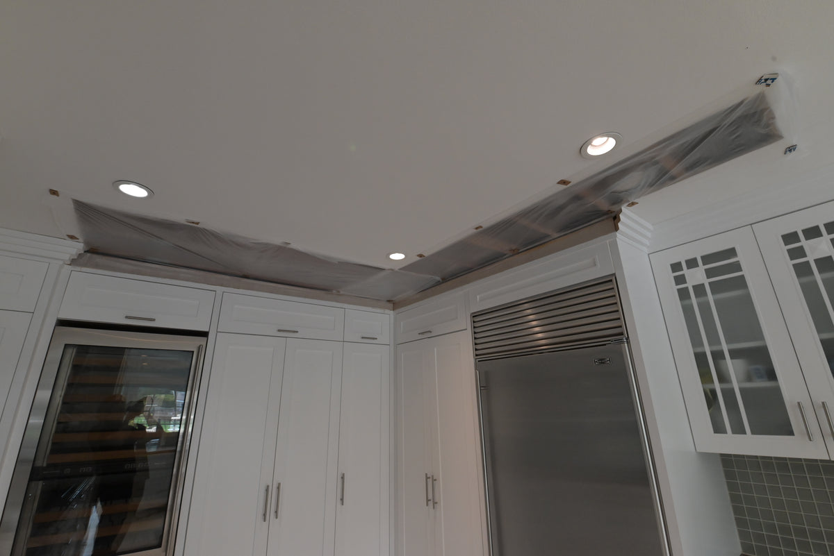 "The Roxbury" Transitional White Kitchen with Island & Sub-Zero Refrigerator