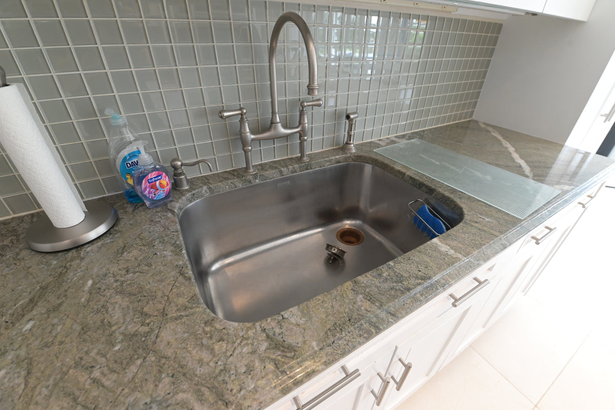 "The Roxbury" Transitional White Kitchen with Island & Sub-Zero Refrigerator