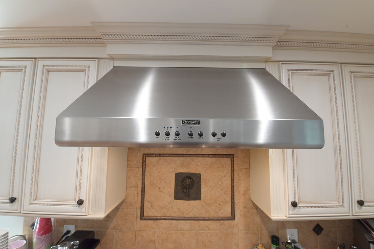 "The Chester" Traditional White Kitchen with Island, Desk Area & Appliances
