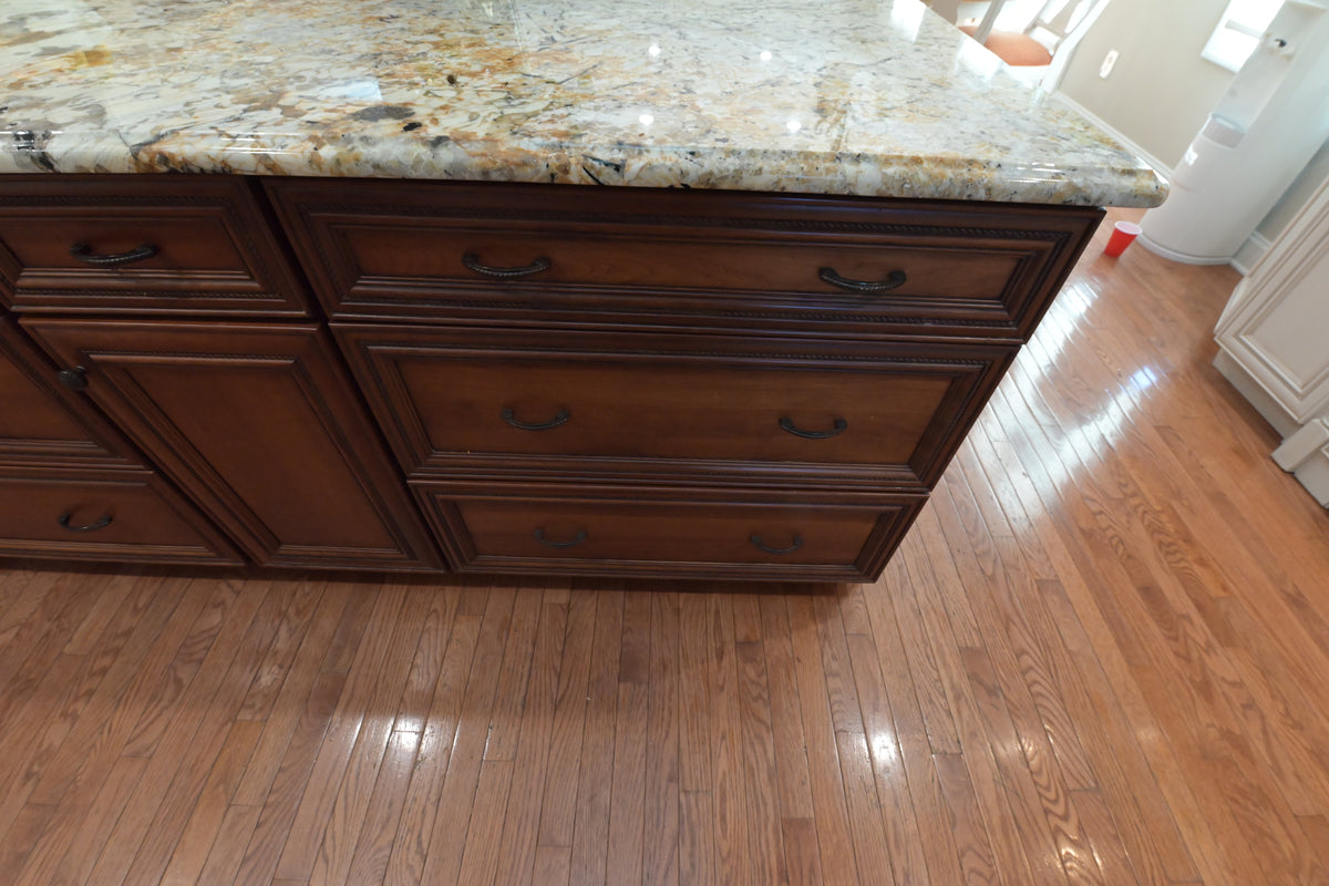 "The Chester" Traditional White Kitchen with Island, Desk Area & Appliances