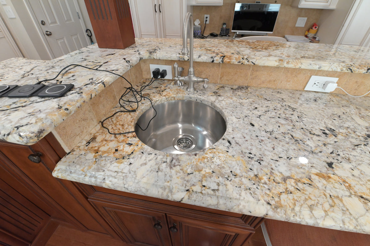 "The Chester" Traditional White Kitchen with Island, Desk Area & Appliances