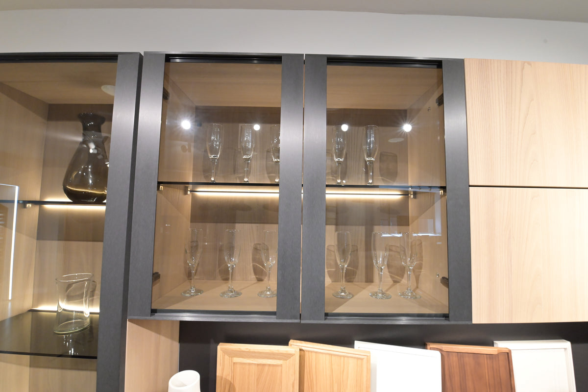 Hans Krug Modern Grey & Oak Veneer Kitchen Corner with Wolf Appliances