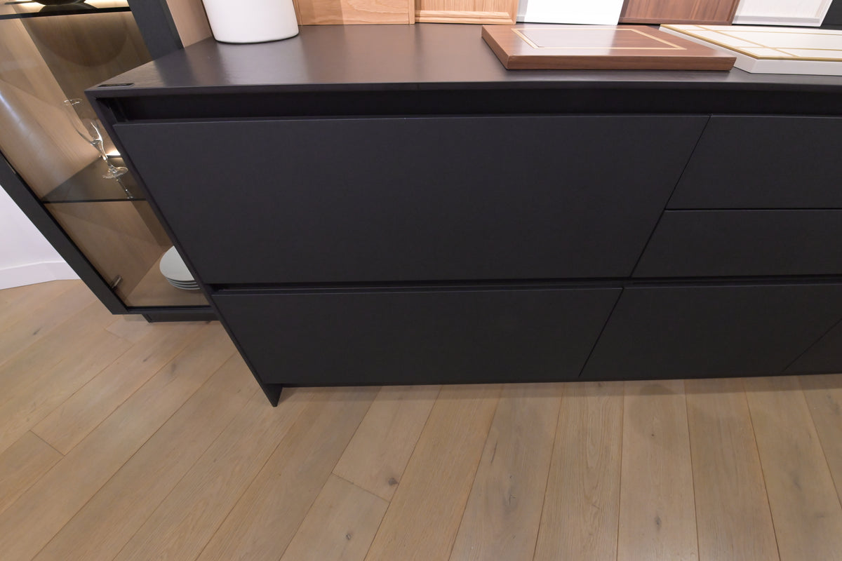 Hans Krug Modern Grey & Oak Veneer Kitchen Corner with Wolf Appliances