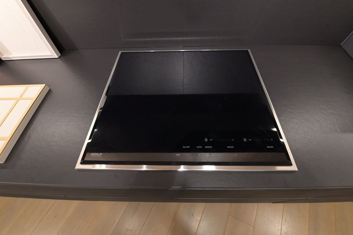 Hans Krug Modern Grey & Oak Veneer Kitchen Corner with Wolf Appliances