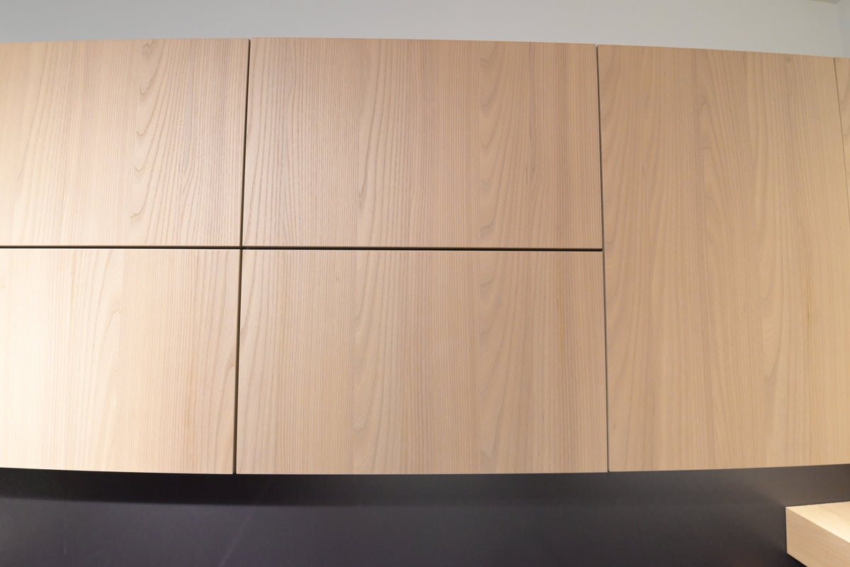 Hans Krug Modern Grey & Oak Veneer Kitchen Corner with Wolf Appliances
