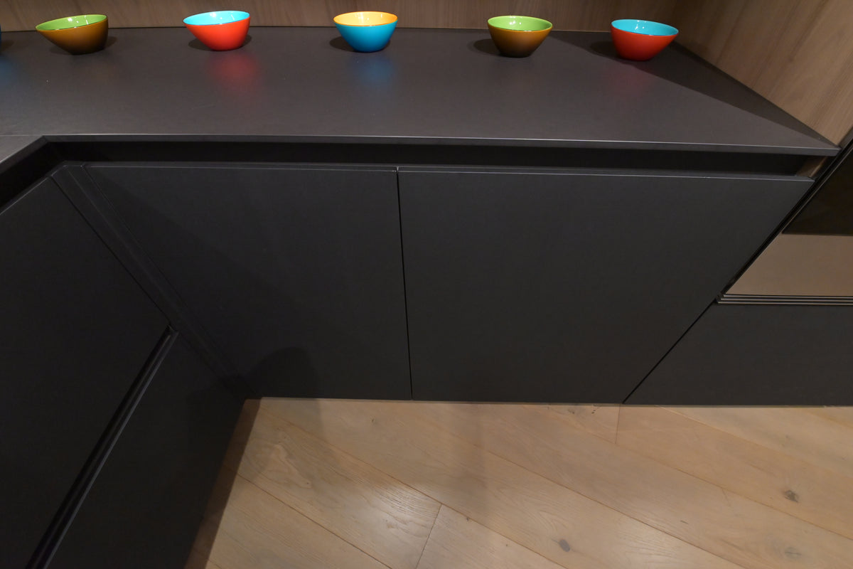 Hans Krug Modern Grey & Oak Veneer Kitchen Corner with Wolf Appliances