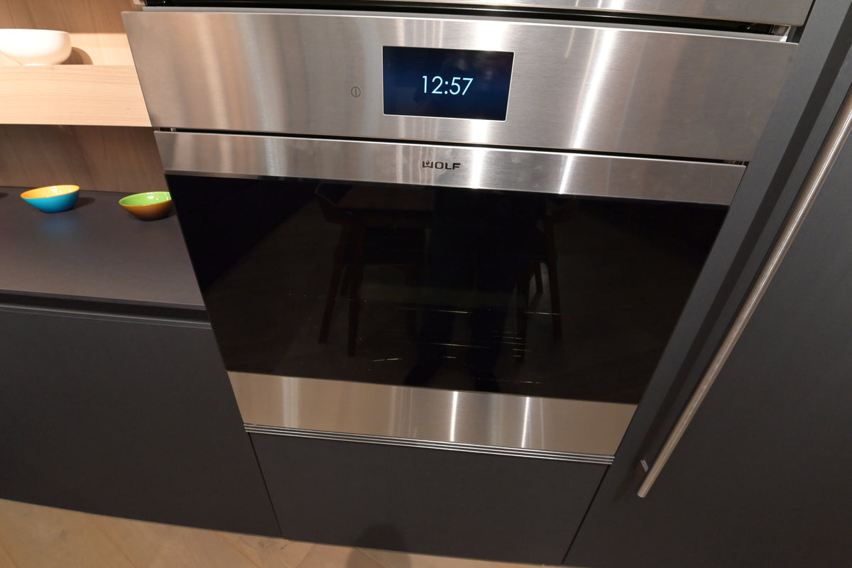 Hans Krug Modern Grey & Oak Veneer Kitchen Corner with Wolf Appliances