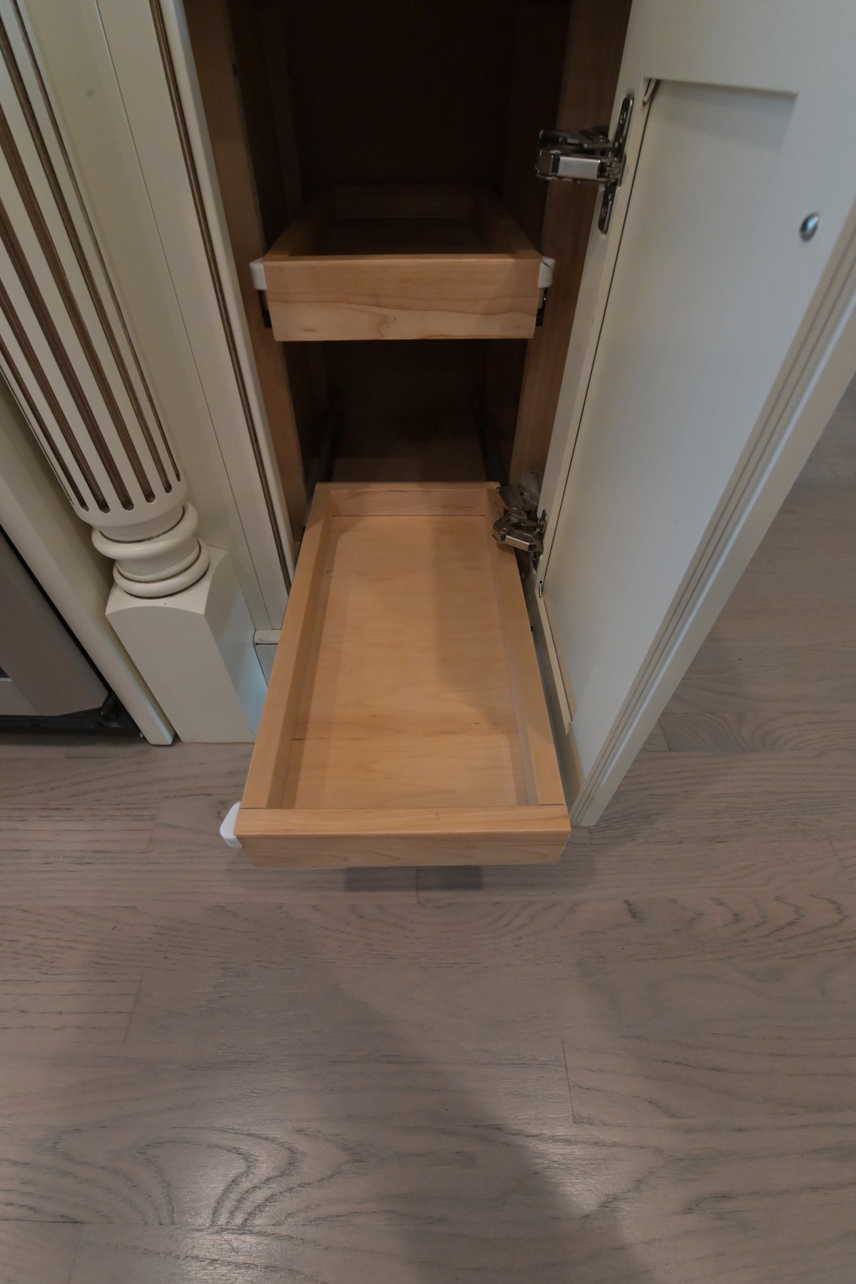 "The Montacute" Traditional Off White Kitchen with Wood Island & Appliances