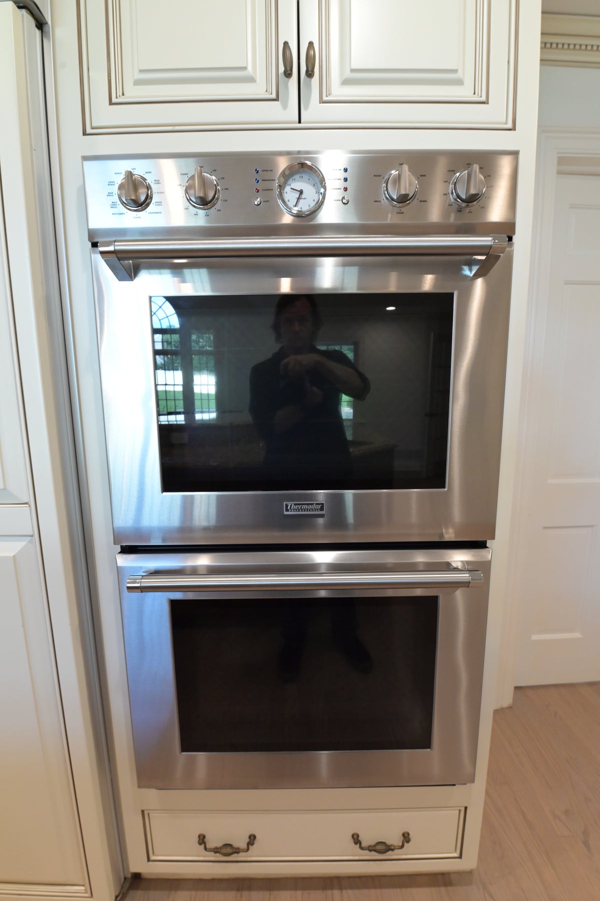 "The Montacute" Traditional Off White Kitchen with Wood Island & Appliances