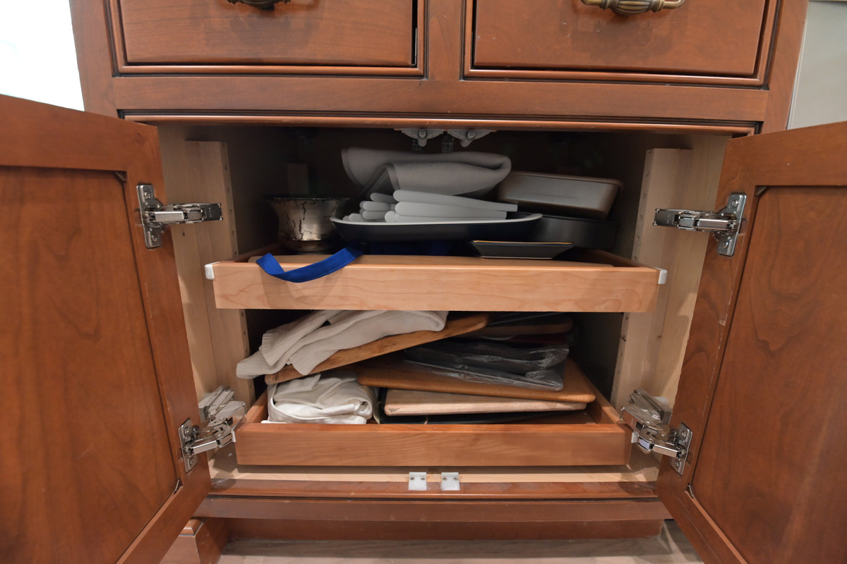 "The Montacute" Traditional Off White Kitchen with Wood Island & Appliances
