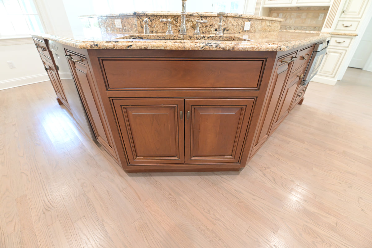 "The Montacute" Traditional Off White Kitchen with Wood Island & Appliances