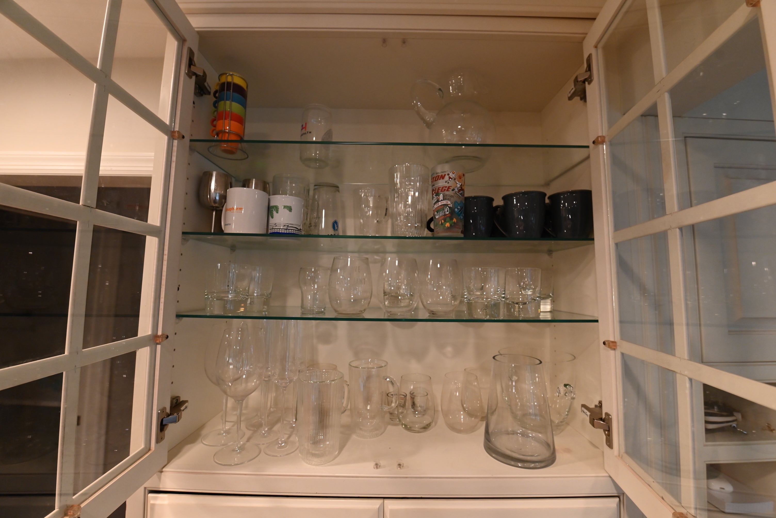 Plain & Fancy White Kitchen with Side Pantry & Appliances