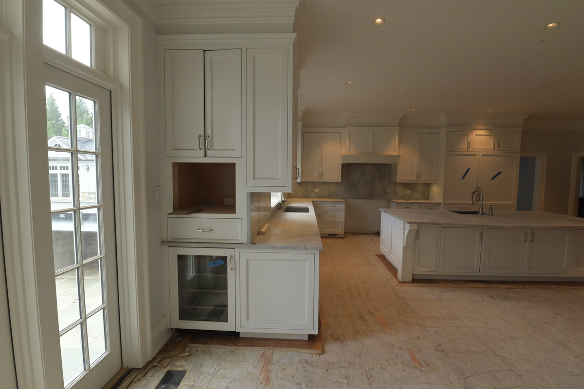 "The Blenheim" Transitional White Kitchen with Island & Sub-Zero Refrigerators