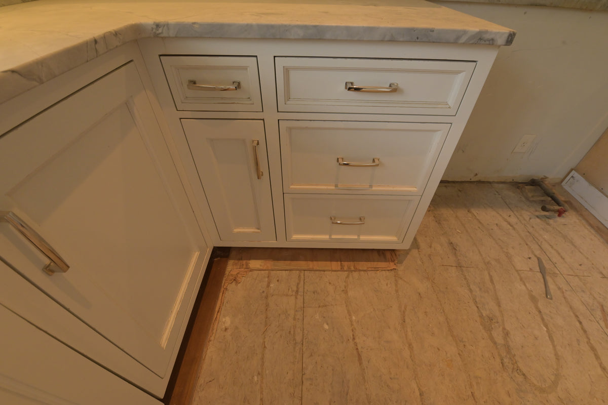 "The Blenheim" Transitional White Kitchen with Island & Sub-Zero Refrigerators