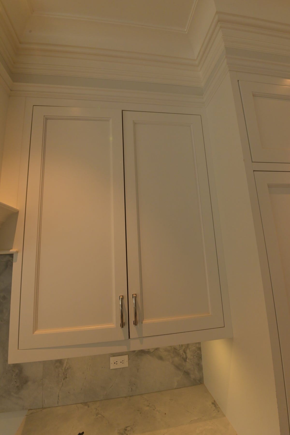 "The Blenheim" Transitional White Kitchen with Island & Sub-Zero Refrigerators