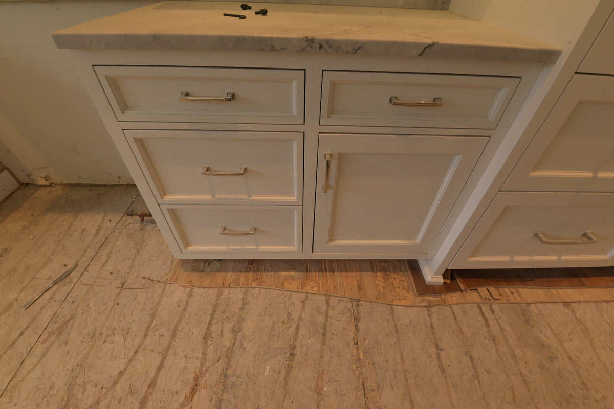 "The Blenheim" Transitional White Kitchen with Island & Sub-Zero Refrigerators