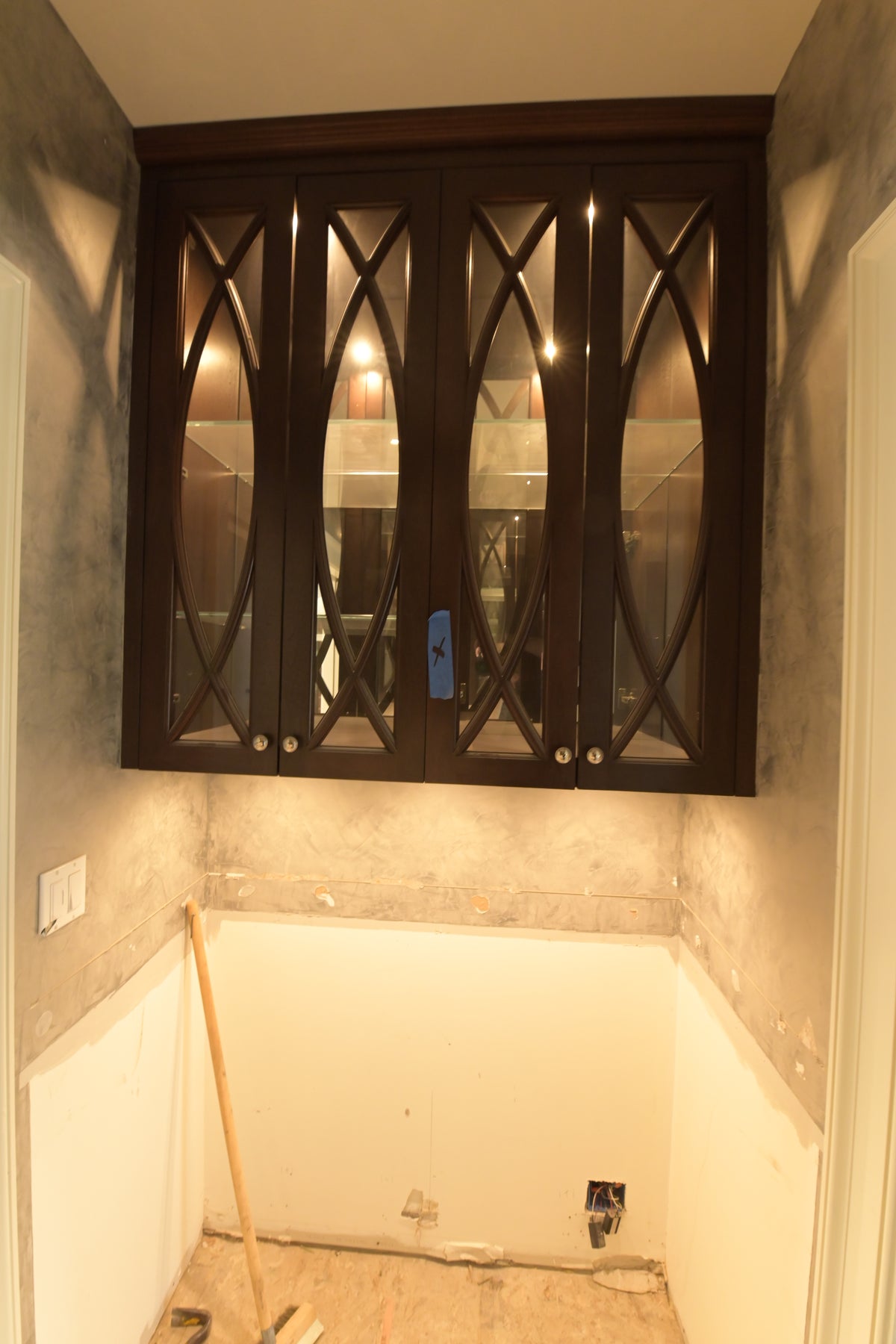 The Blenheim transitional natural wood butler's pantry cabinets and custom millwork