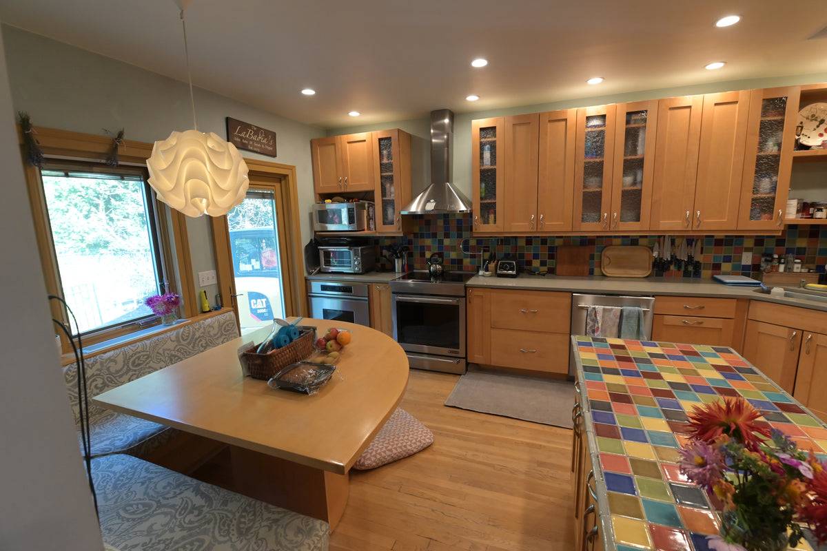 Millennia Transitional Craftsman Shaker Kitchen with 36" Sub-Zero Refrigerator