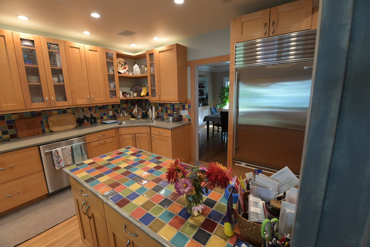 Millennia Transitional Craftsman Shaker Kitchen with 36" Sub-Zero Refrigerator