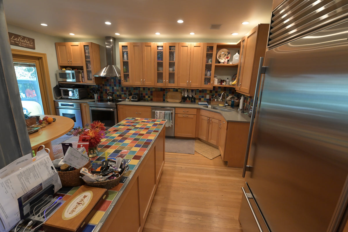 Millennia Transitional Craftsman Shaker Kitchen with 36" Sub-Zero Refrigerator