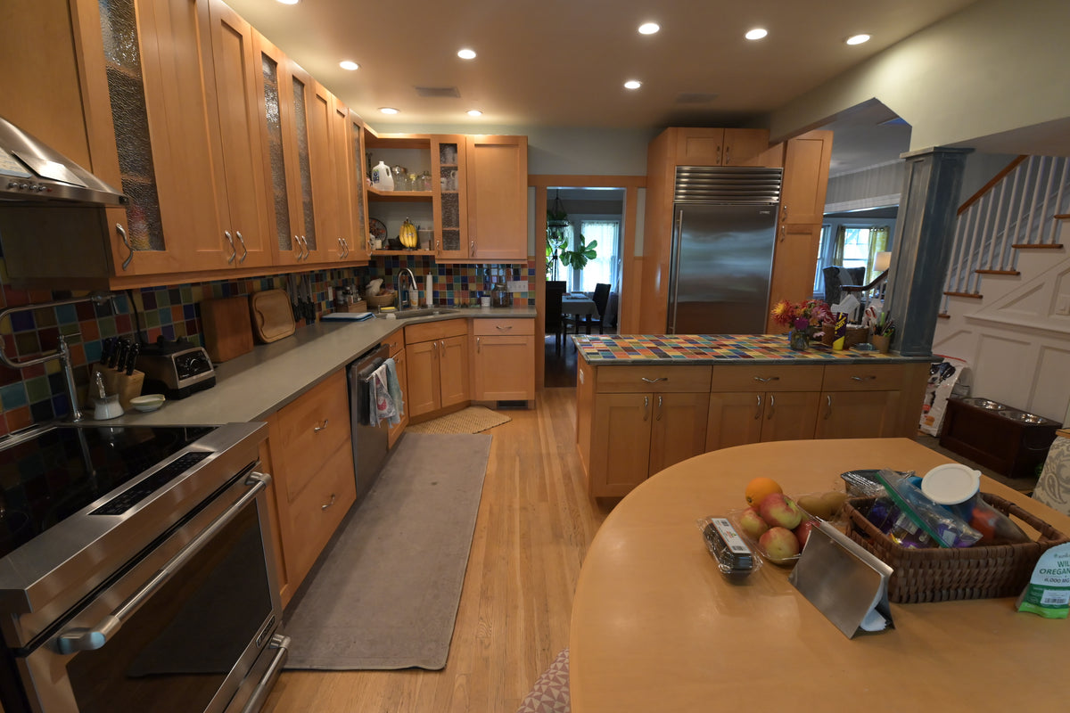 Millennia Transitional Craftsman Shaker Kitchen with 36" Sub-Zero Refrigerator