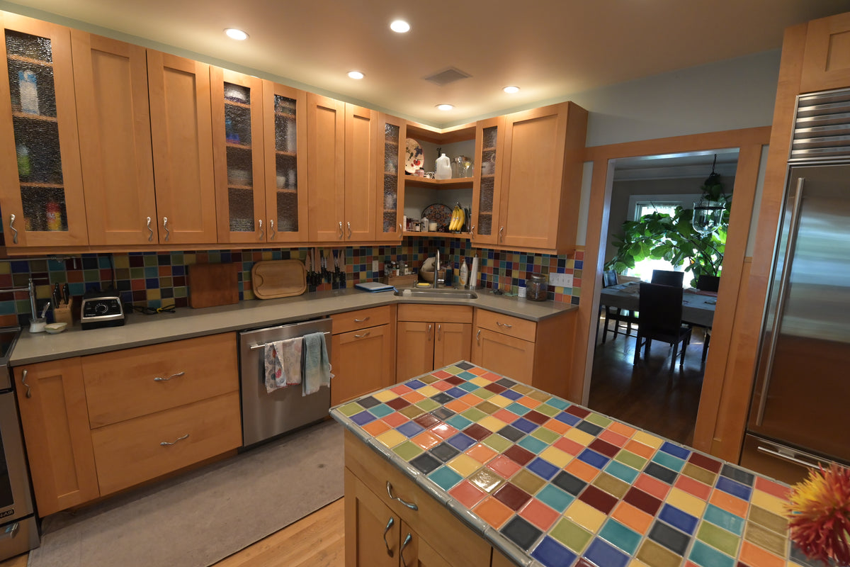 Millennia Transitional Craftsman Shaker Kitchen with 36" Sub-Zero Refrigerator