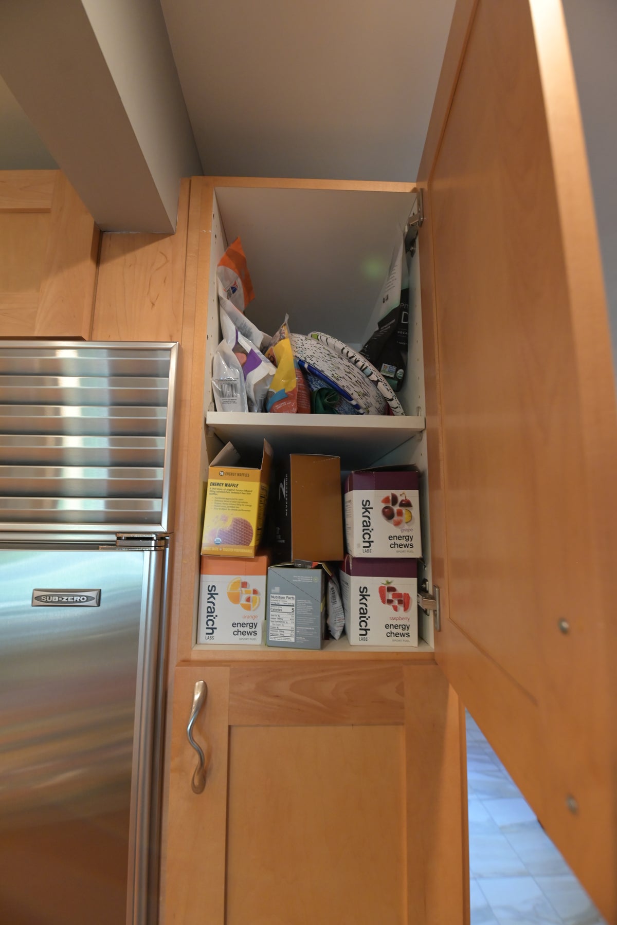 Millennia Transitional Craftsman Shaker Kitchen with 36" Sub-Zero Refrigerator