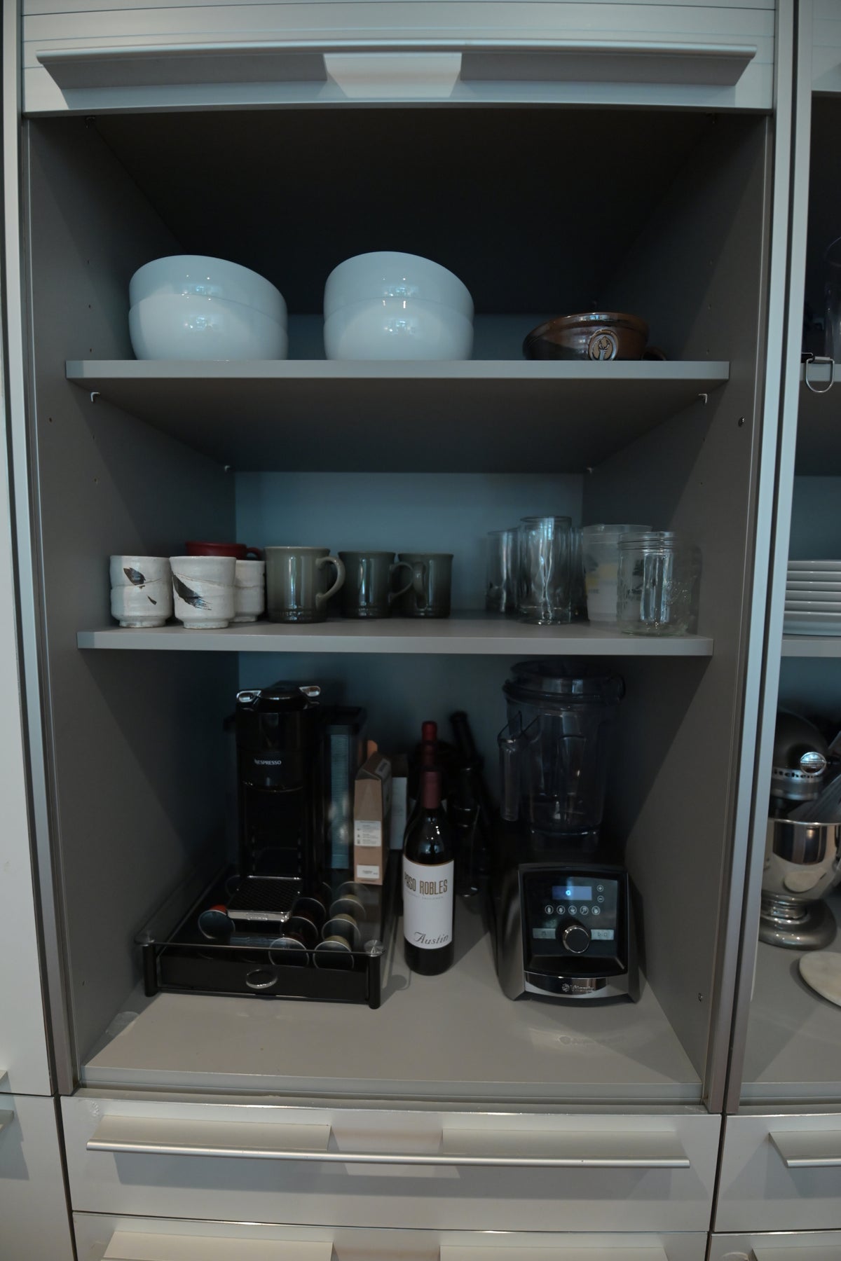 Bulthaup Modern Gray & White Kitchen with Miele Appliances