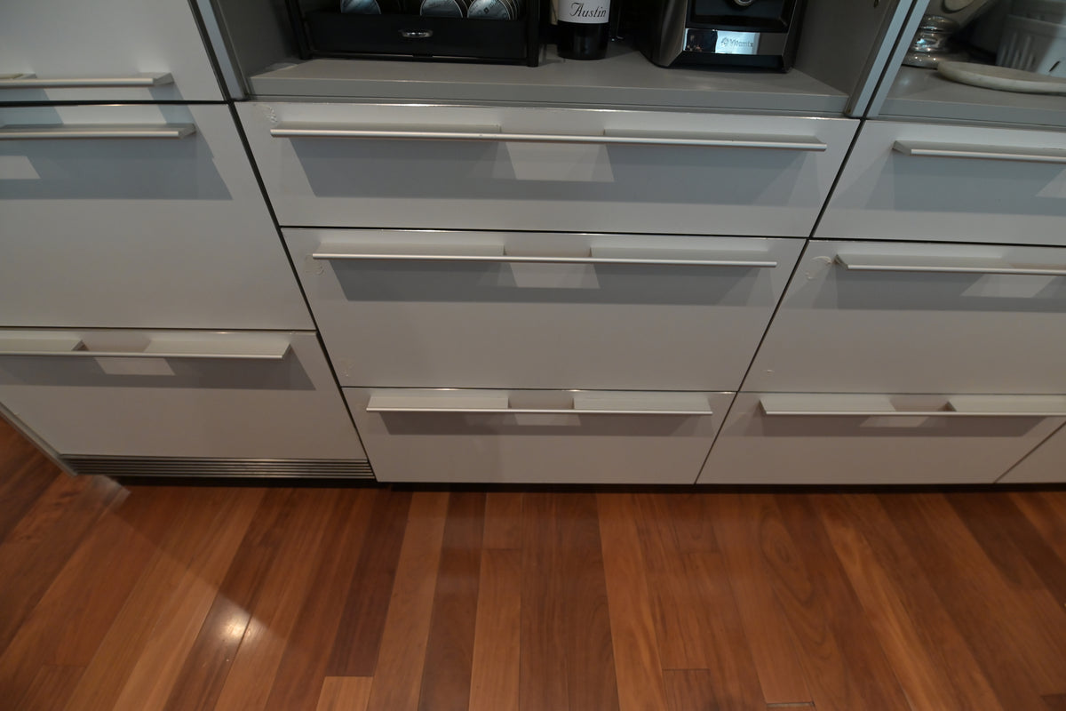 Bulthaup Modern Gray & White Kitchen with Miele Appliances