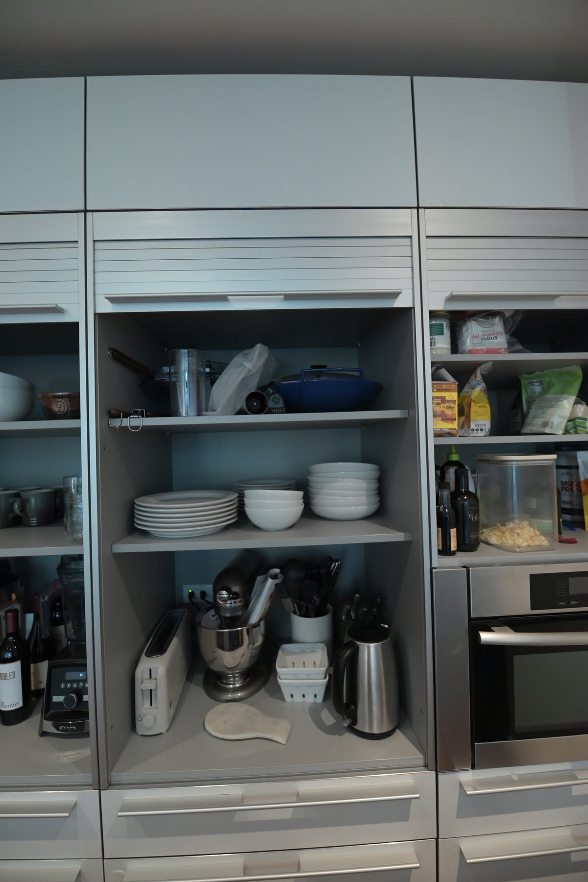 Bulthaup Modern Gray & White Kitchen with Miele Appliances