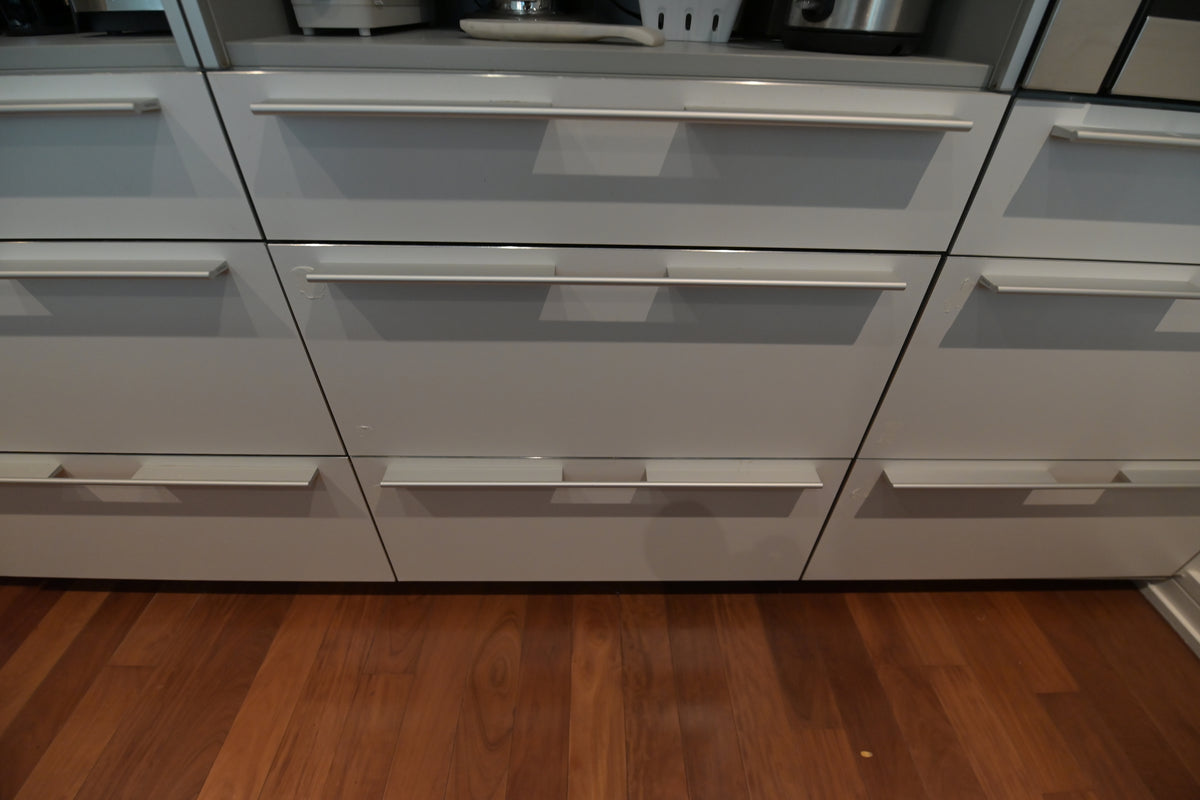 Bulthaup Modern Gray & White Kitchen with Miele Appliances
