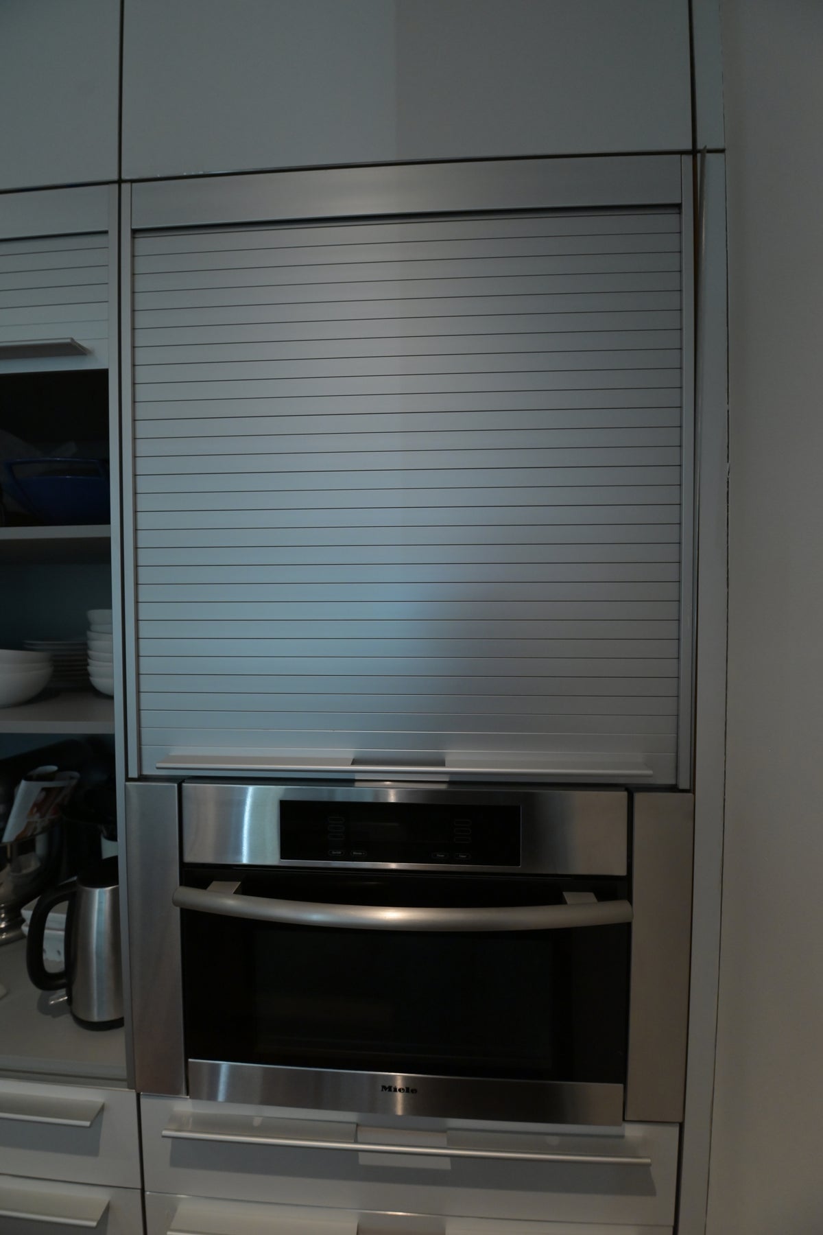 Bulthaup Modern Gray & White Kitchen with Miele Appliances