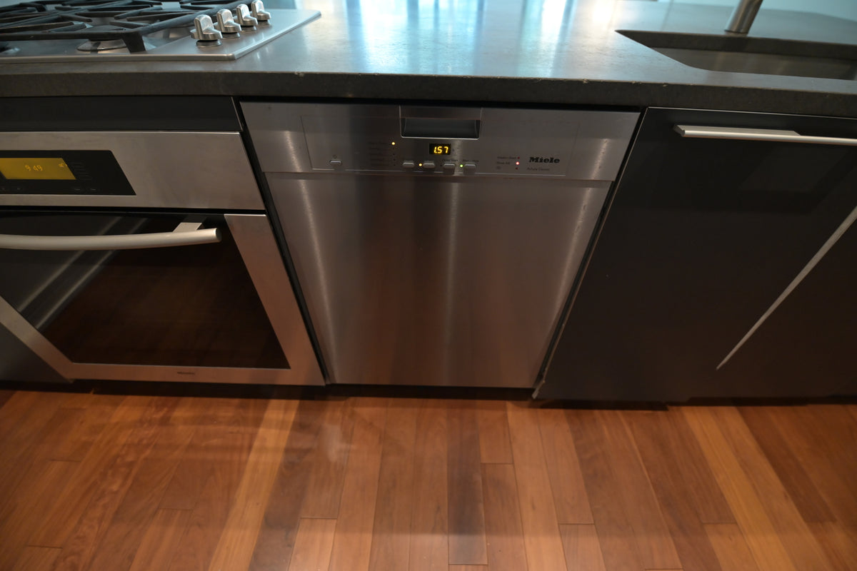 Bulthaup Modern Gray & White Kitchen with Miele Appliances