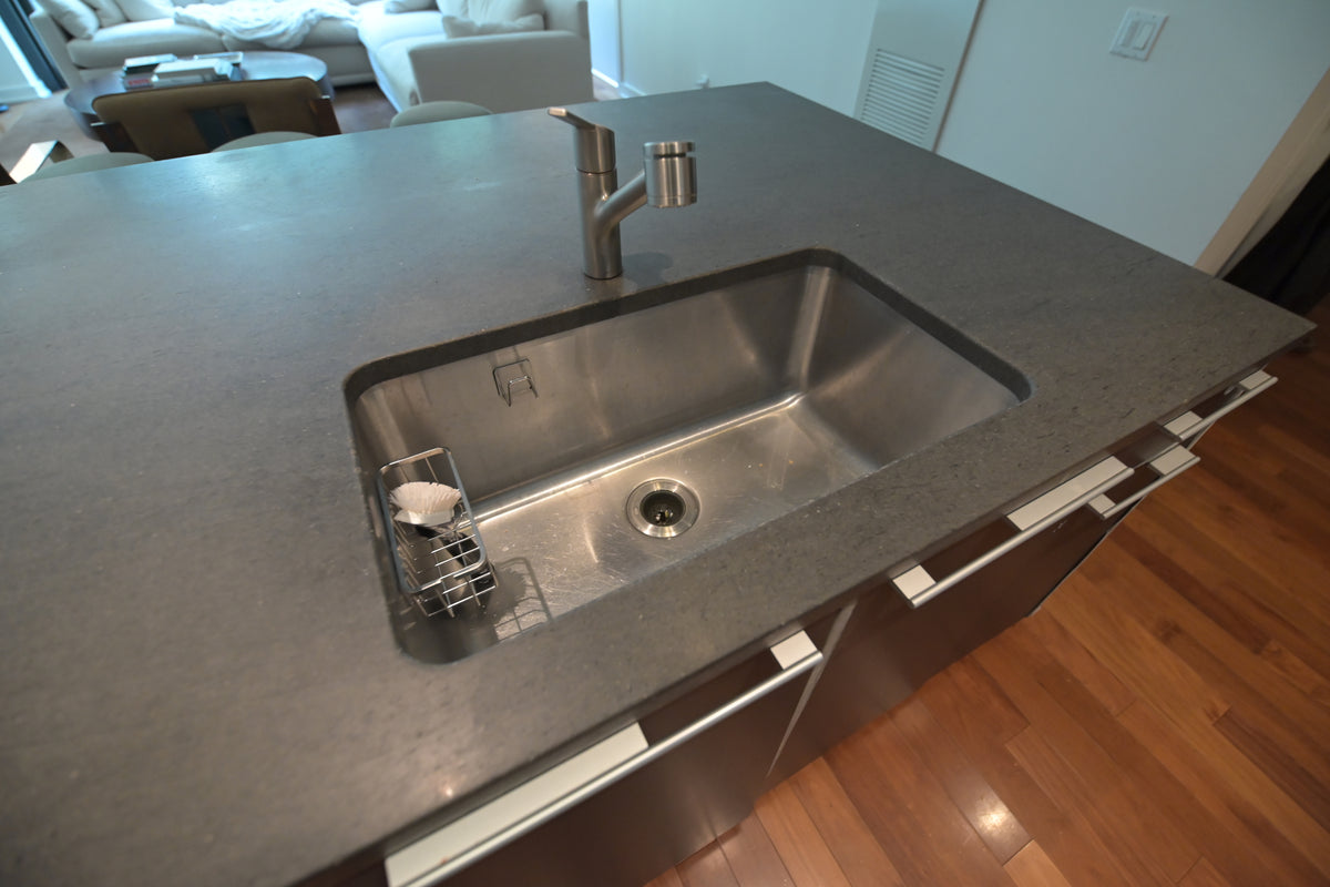 Bulthaup Modern Gray & White Kitchen with Miele Appliances
